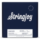 Stringjoy 4 String Long Scale Nickel Wound Bass Guitar Strings, Various Gauges