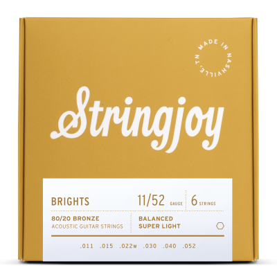 Stringjoy Brights 80/20 Bronze Acoustic Guitar Strings