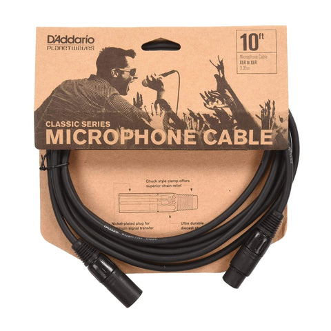 D'Addario Classic Series Microphone Cable, XLR to XLR, Various Lengths